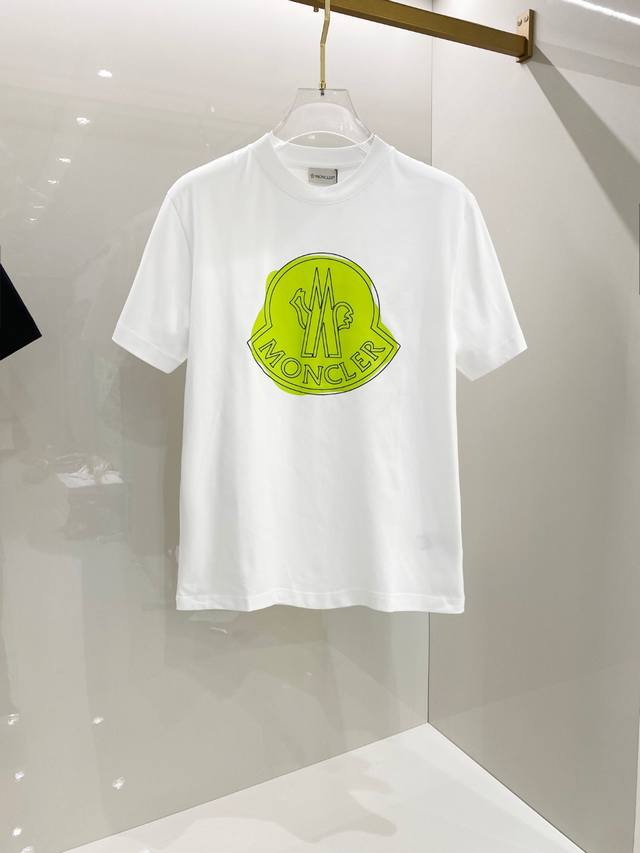 Mon* 2025 Spring/Summer new cotton round neck short-sleeved T-shirt with perfect
