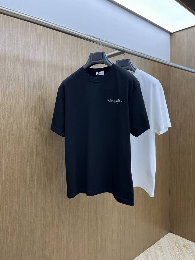 Dior 2025 new classic lettering distressed hole print logo short-sleeved unisex