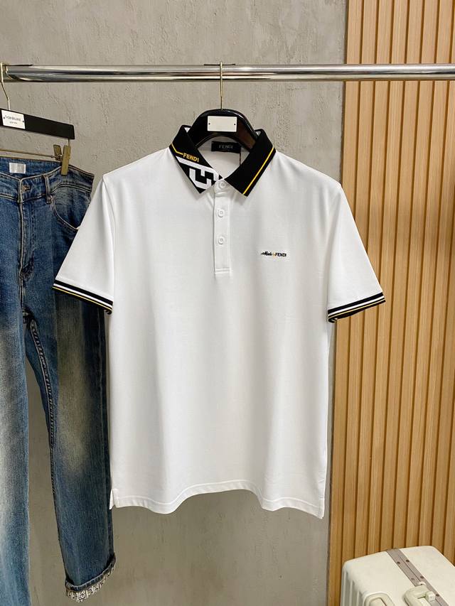 Fendi's new spring/summer 25Ss short-sleeved lapel T-shirt Polo, the highest ver