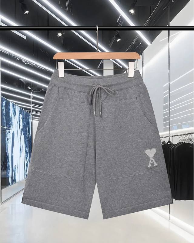 Ami Love Macaron Series 10,000-Stitch Embroidery Logo Knit Shorts Upgraded, insp