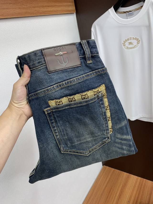 Gucci 25 men's jeans, original fabric, original wash! Imported, washed stretch f