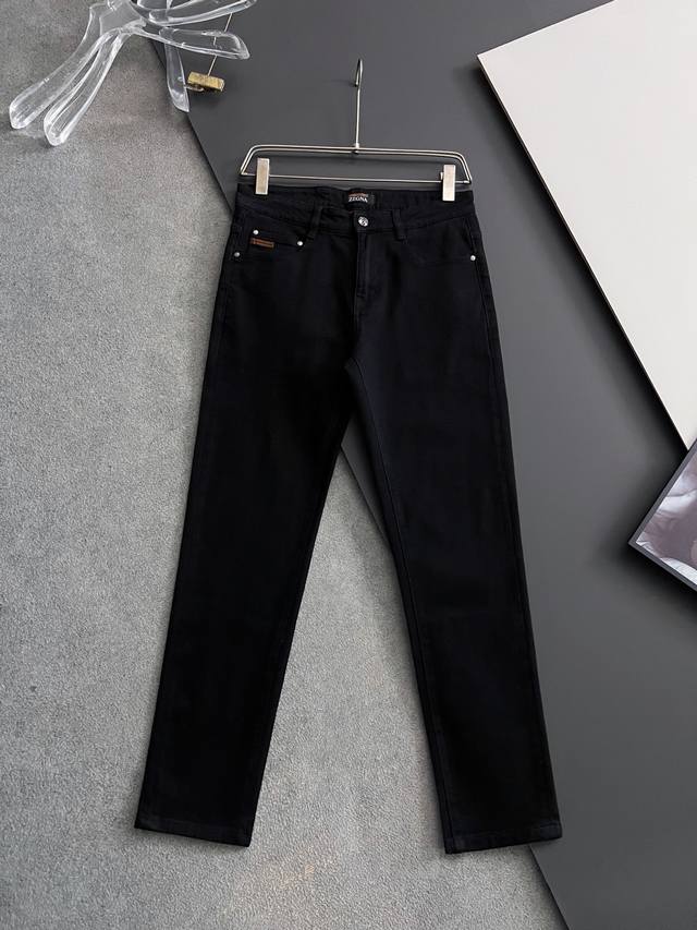 Zegn*, heavy washed casual jeans, imported original washed stretch fabric, comfo