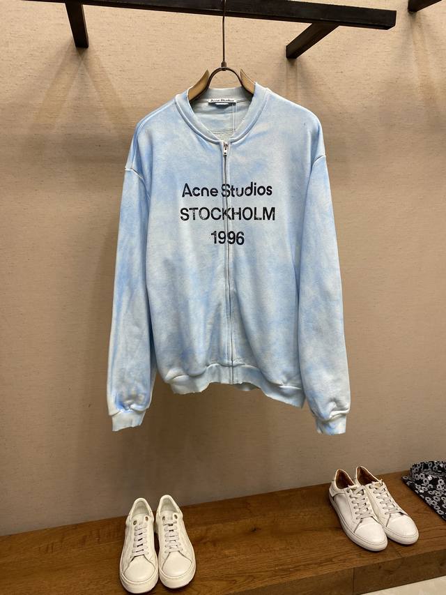 Acne Studios 1996 distressed zipper jacket DDD. Made from custom-woven 32-count,