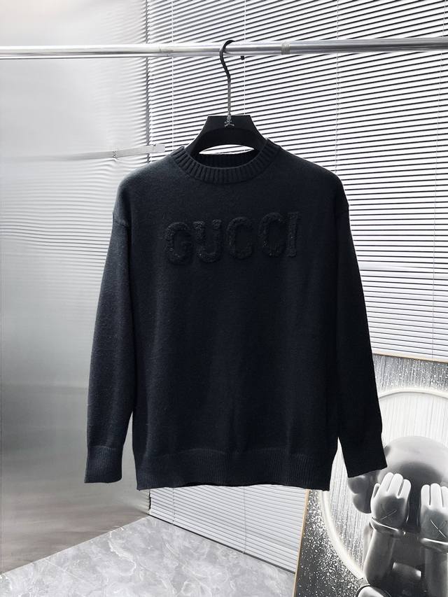Gucci's premium 2025Ss wool blend long-sleeved sweater, a high-end base layer! C