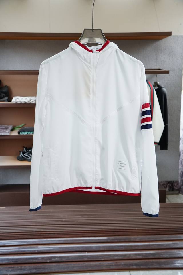 Tb Thom Browne, official Tb sun protection clothing men's summer hooded thin loo