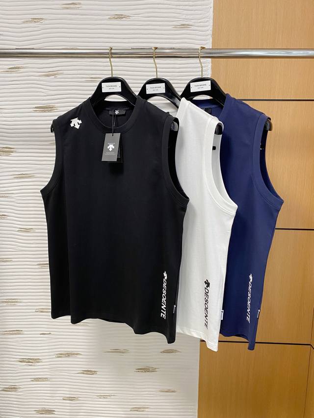 Descente's new 25Ss logo vest features reinforced threading on the neckline and