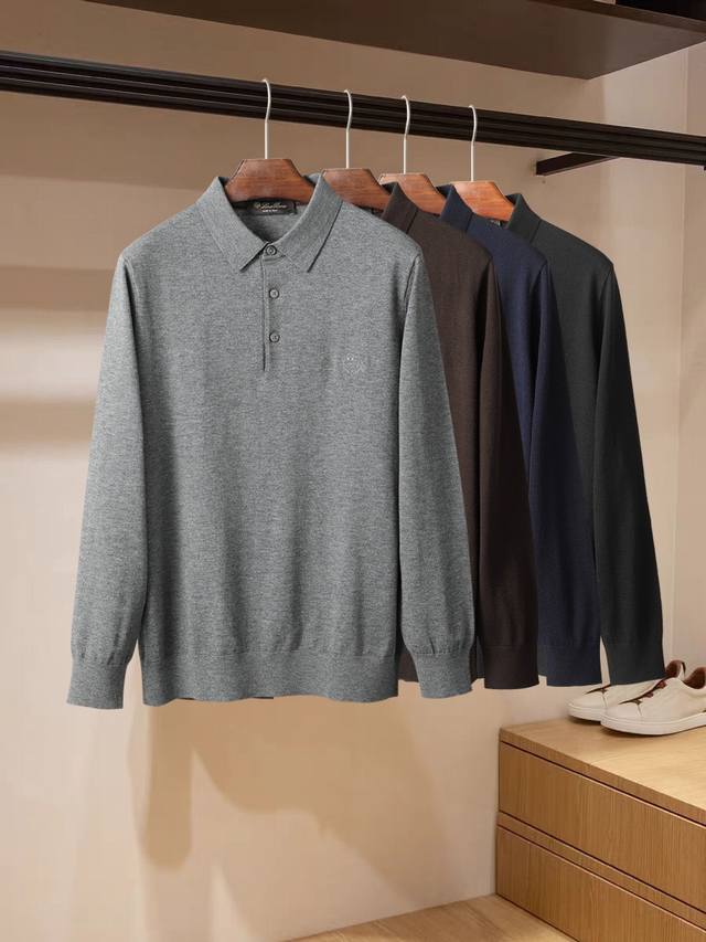 Loro Piana new men's knitwear New autumn and winter wool knitted lapel series Fa