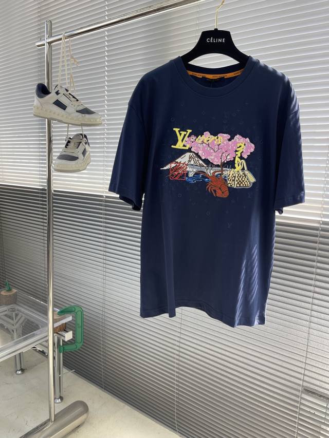 Donkey brand lobster embroidered round neck short sleeves Fabric: plain woven p