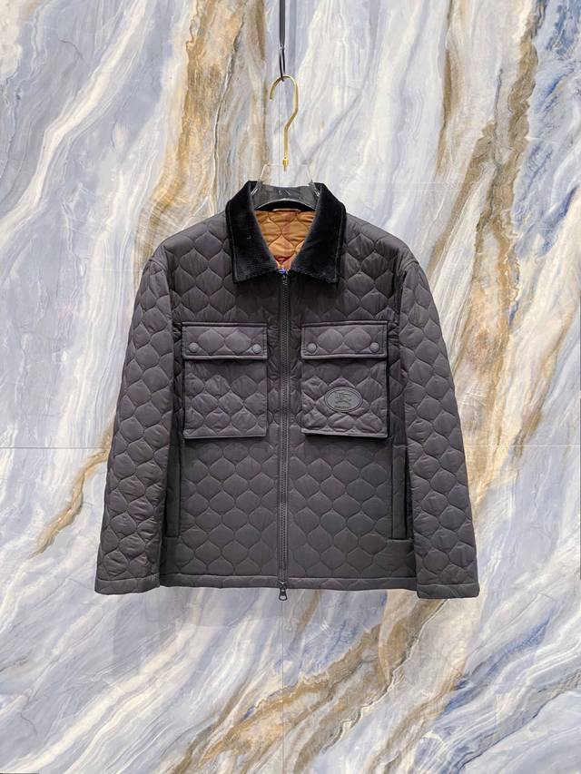 Burberry Men's Autumn/Winter Quilted Plaid Jacket ~ This quilted jacket is made