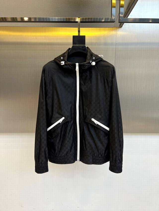 Featured Gucci, Fall/Winter 25 Collection Gg Nylon Jacquard Zipper Jacket, cust