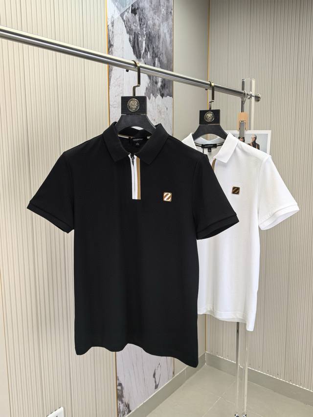 Zegna, the new Spring/Summer 25 men's lapel polo shirt, short-sleeved T-shirt,