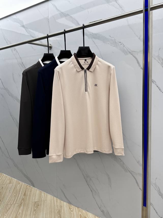 Ax* Armani's new men's logo short-sleeved polo shirt for Fall/Winter 2025 contin