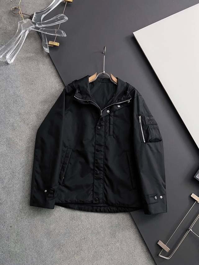 Prad* 2025 Early Fall Men's High-End Hooded Outdoor Jacket, Spring/Summer 2025 N