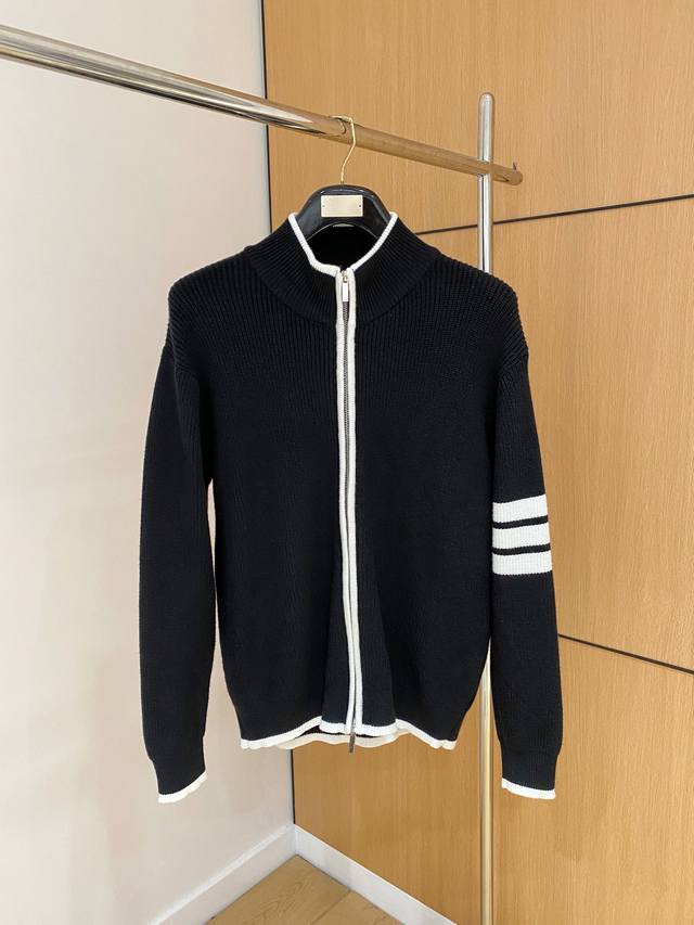 Thom Browne's new cardigan sweater! A timeless classic! With a clean, simple lo