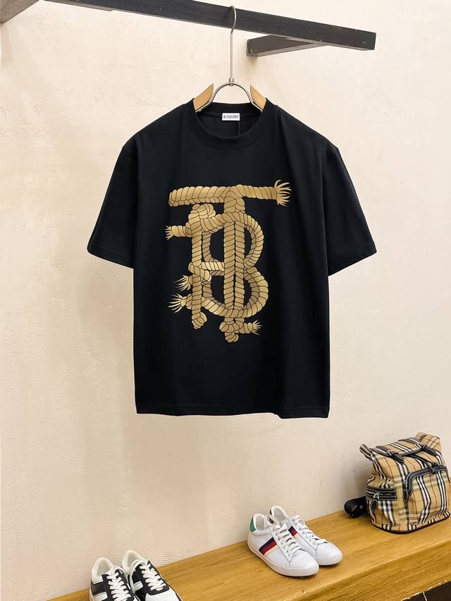 Ss Burberry's latest pure cotton fabric features a classic logo pattern on a sty