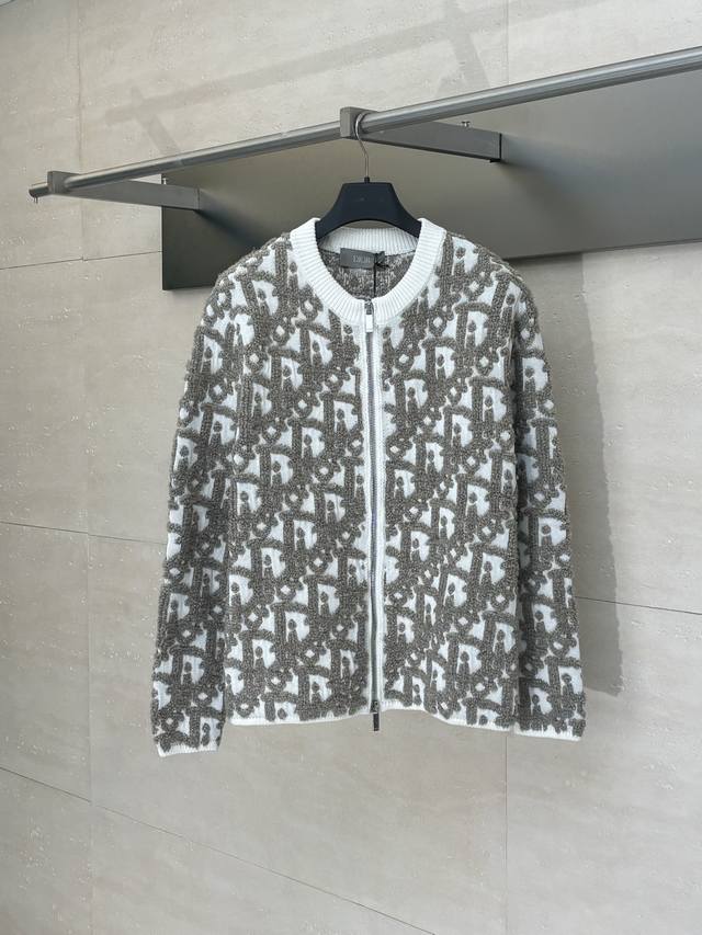 Dio* Dior 25Ss new all-over monogram jacquard zippered jacket. DDD. The fabric i