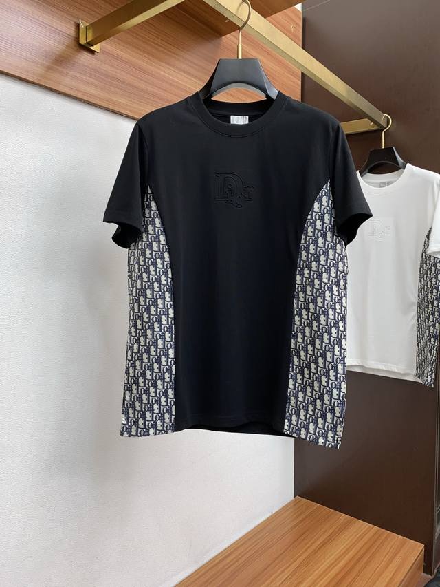 Dior Ss New Technique Logo Pure Cotton Wide-Fit Round Neck Short-Sleeved Men's T