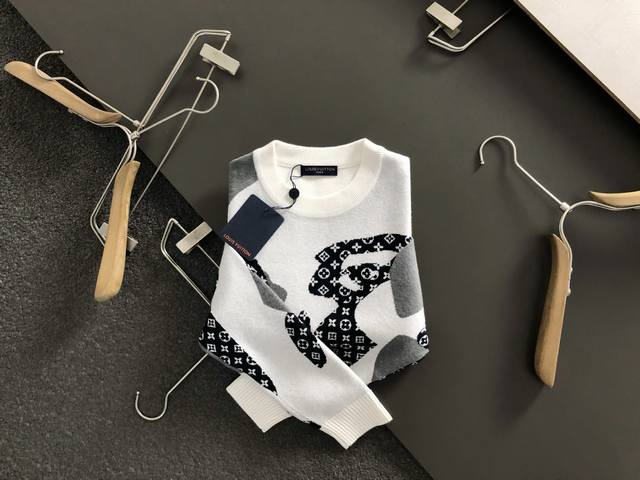 L brand ** fit version M-Xxxl 2025 autumn and winter new human face black and wh