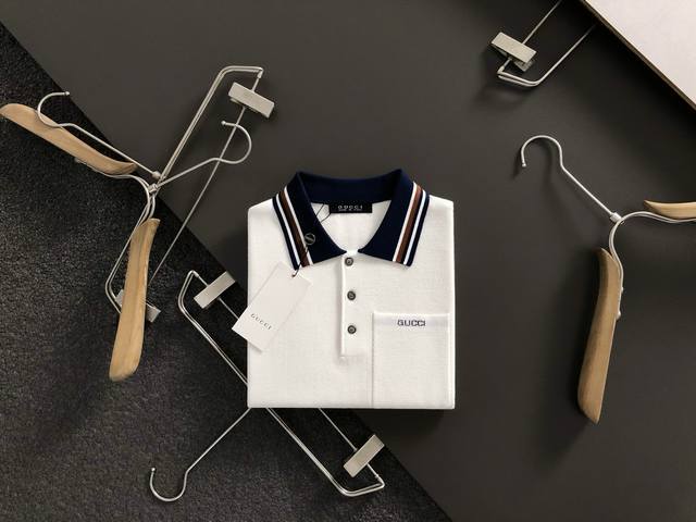 Gucc* Fitted version M-Xxxl 2025 Autumn and Winter collar jacquard pocket embroi