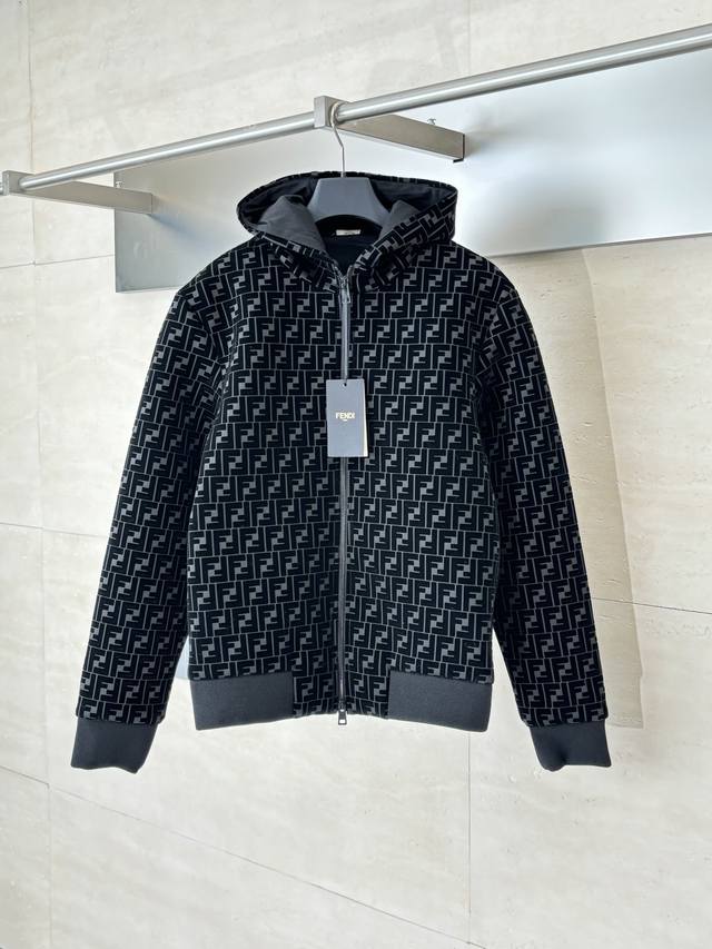 Fend* Fendi monogram flocked full print hooded jacket Size: SML Xl DDD