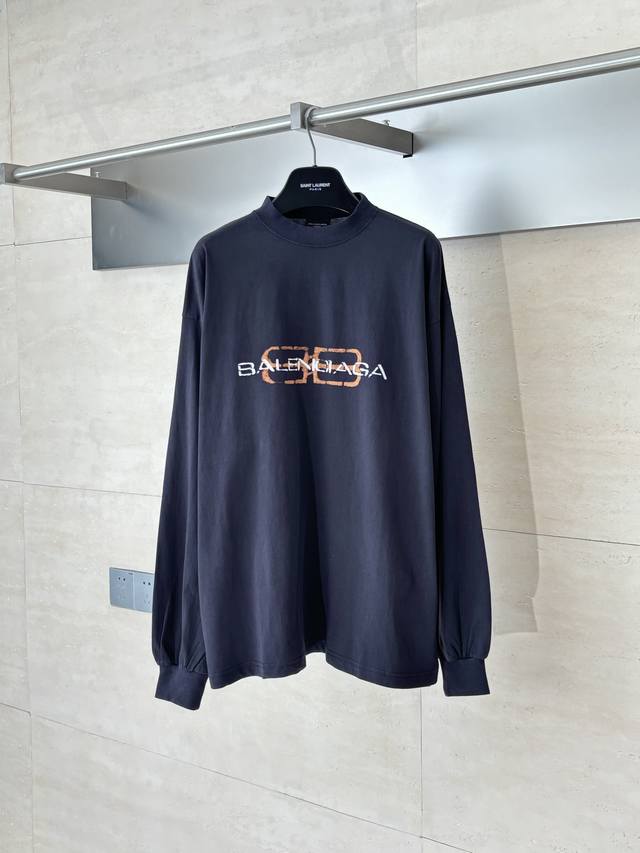 Balenciag* Paris Blcg distressed letter print long-sleeved T-shirt 6300 Purchase