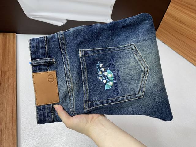 Dior 2025Ss Autumn and Winter New Product Original Men's Slim-Fit Denim Casual P