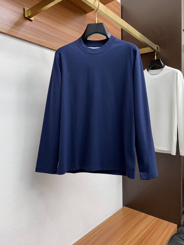 Bc 2025 latest round neck long sleeve T-shirt 210g 100% mercerized double-sided