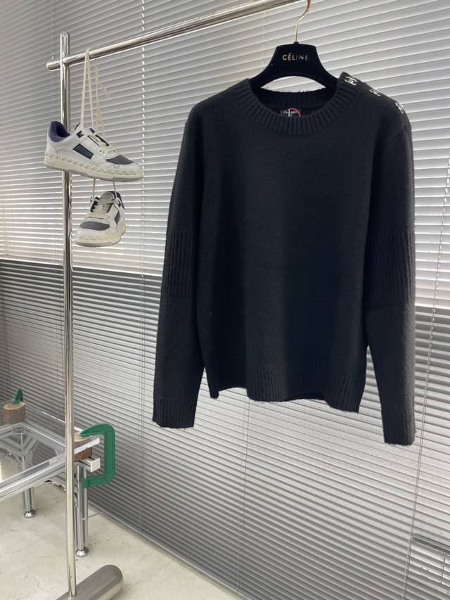 Chane backpack button long-sleeved sweater Custom-woven floral velvet with wool