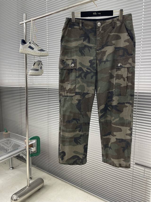 Ch Chrome Hearts camouflage patchwork leather genuine antique silver overalls DD