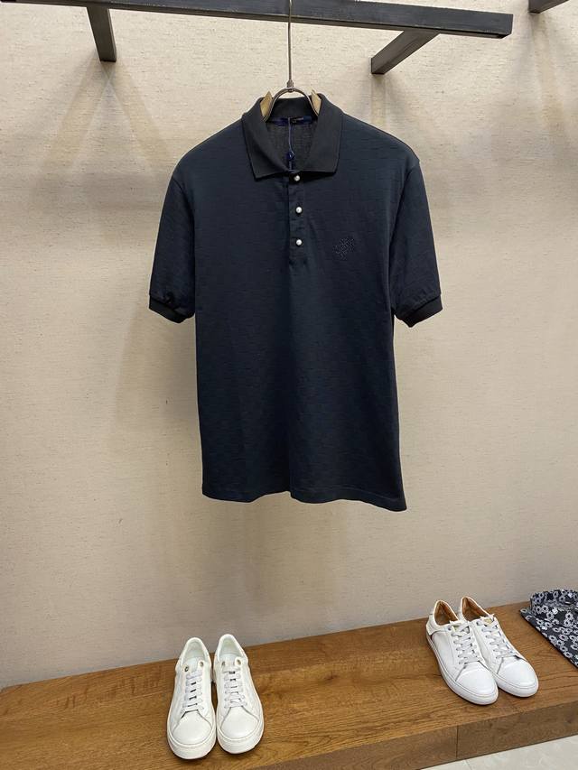 Lv Louis House 2025Fw Early Fall Collection Damier Checkerboard Lapel Polo Shirt