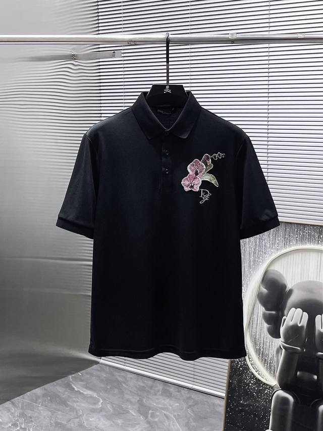 Dolce & Gabbana Dg 2025Ss new summer lapel short-sleeved polo shirt, a high-end