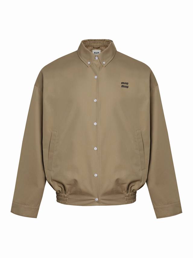 Miu Miu 25Ss solid color single-breasted long-sleeved jacket Authentic 19534 pur