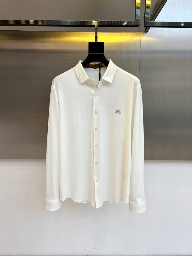 Burberry, Fall/Winter 25 collection! Men's long-sleeved pique cotton polo shirt
