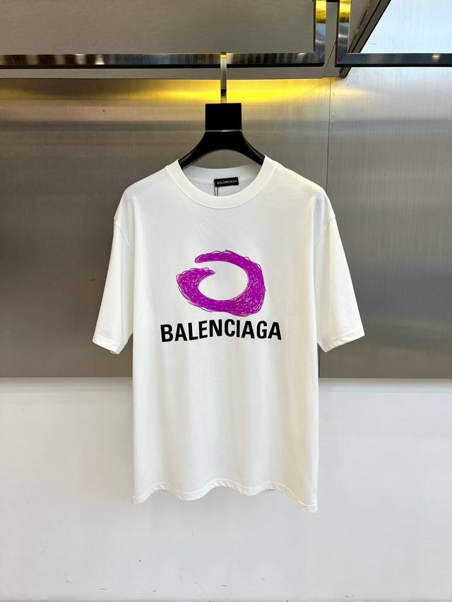 Balenciaga, 2025 new men's short-sleeved T-shirt, made from custom-made importe