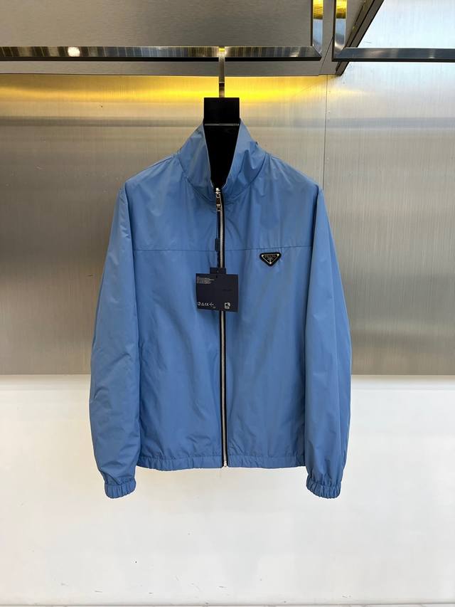 Prada, 2025 early autumn new arrival, stand-up collar, double-faced jacket. Men'