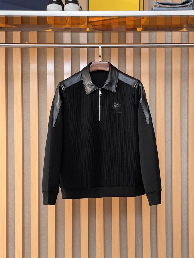 Lp. This 2025 Fall/Winter wool blend pullover sweatshirt features geometric leat