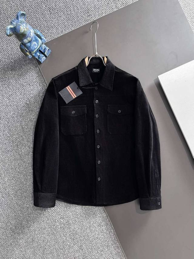 Z 2025 counter's latest corduroy shirt jacket, straight-cut corduroy shirt jacke