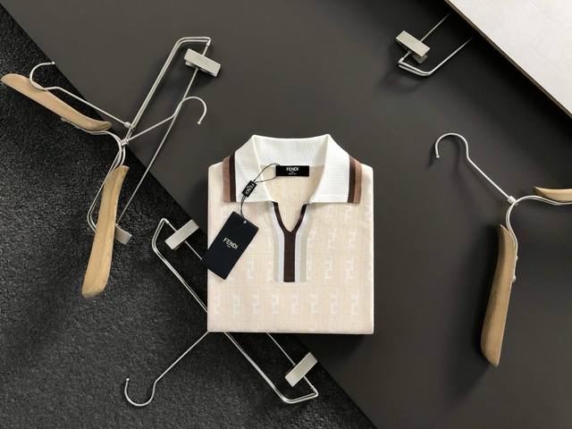 Fend beige fitted version M-Xxxl 2025 autumn and winter old money style double F