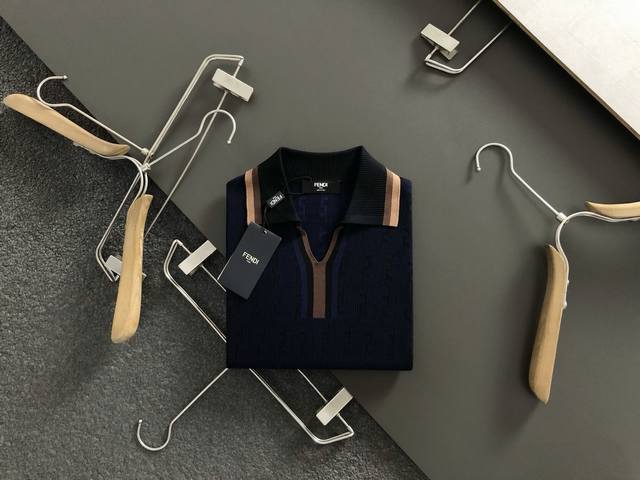 Fend* Fit Model M-Xxxl 2025 Autumn and Winter Old Money Style Double F Jacquard