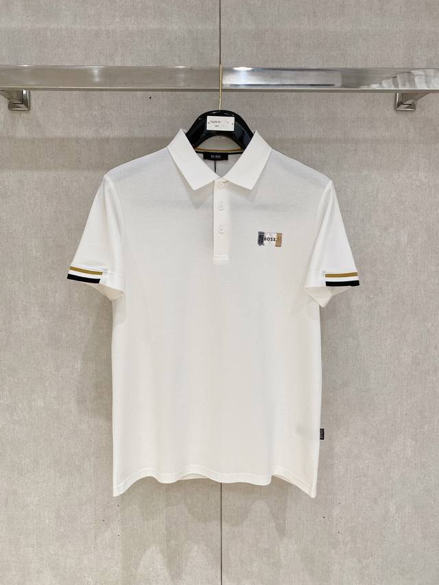 Boss 2025Ss new summer letter logo men's lapel polo shirt! A classic business me