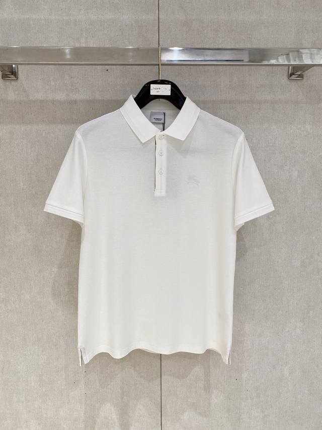 Burberry's 2025Ss summer new letter logo men's lapel polo shirt! A classic busin