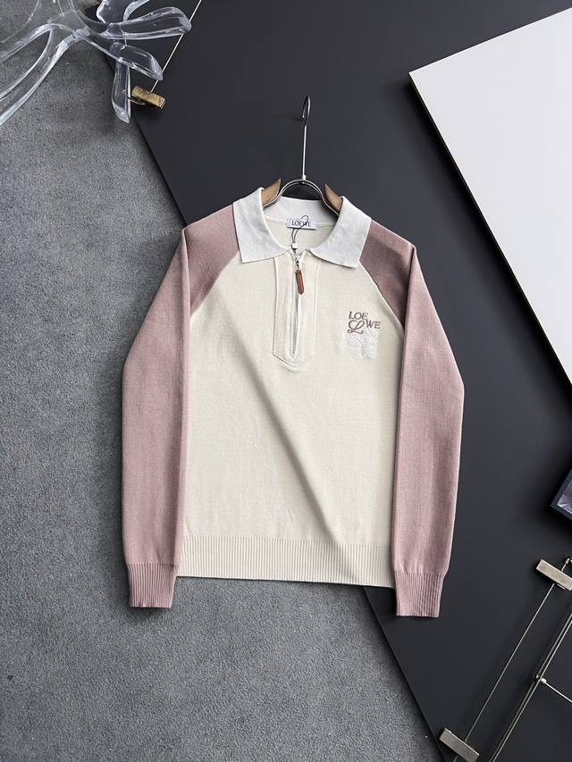 Loe* 2025 new series knitted sweatshirt, brand new 16-gauge virgin fabric, light