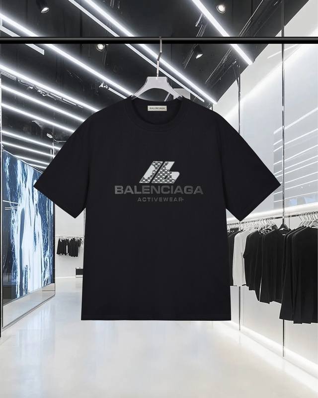 Balenciaga 300g round neck short-sleeved T-shirt Brand classic embossed diamond