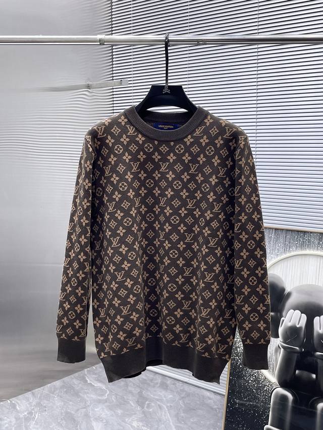 Louis Vuitton Lv 2025Ss new wool blend long-sleeved crew neck sweater, a high-e