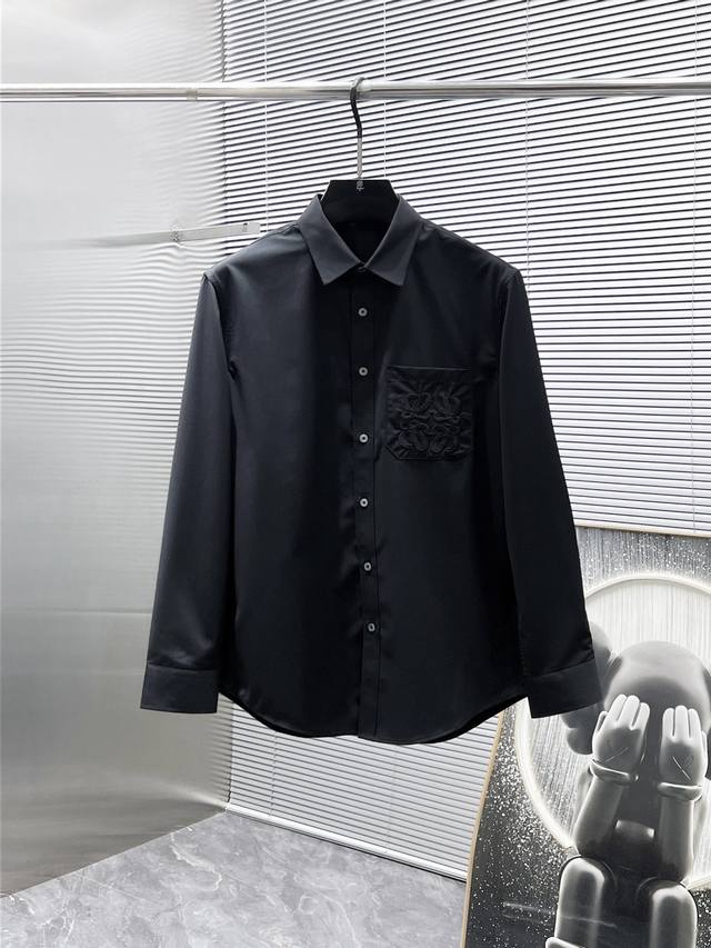 Loewe's new 2025Ss men's long-sleeved shirt, a high-end version! Custom-made fab