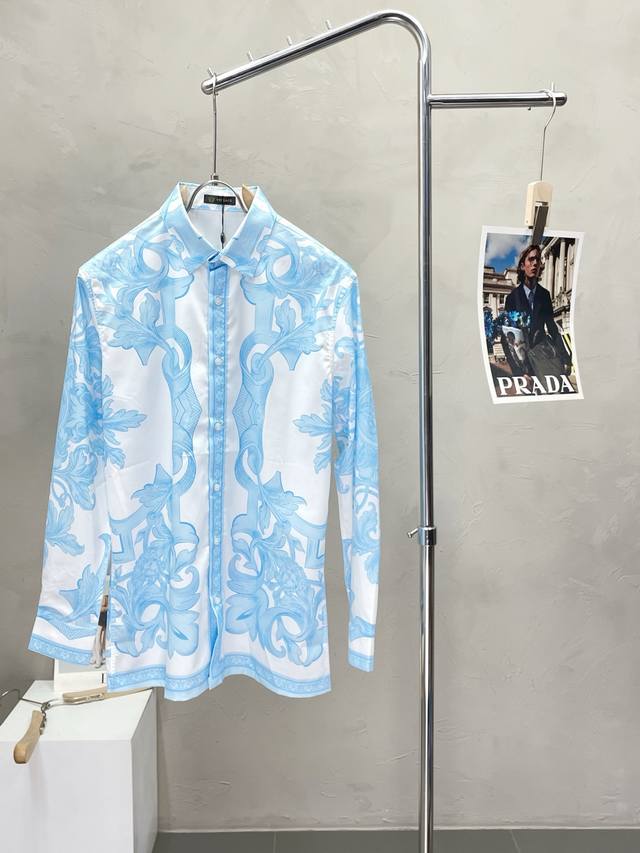 Versace exclusive new men's casual long-sleeved shirt, high-end customization, h