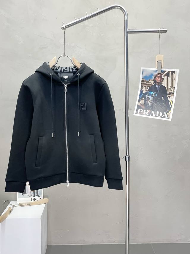 Fendi exclusive, latest fashion hooded jacket. This jacket features a classic de