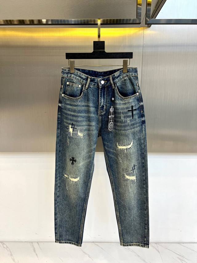 Chrome Hearts, the new Autumn/Winter 2025 jeans, feature a classic blue denim b