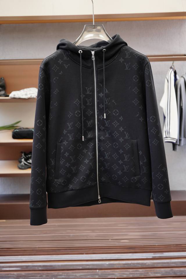 Lv Luyi Weifeng Logo Cotton Zipper Sweatshirt Fabric: 16S single yarn + 6S fish
