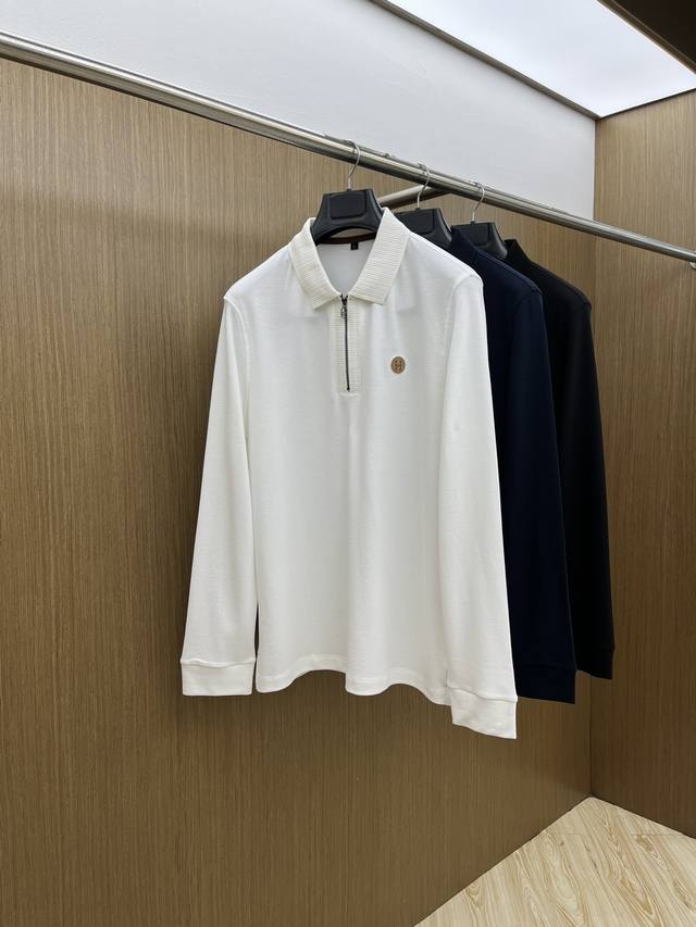Her 2540 Fall/Winter new men's logo short-sleeved polo shirt, a classic busines